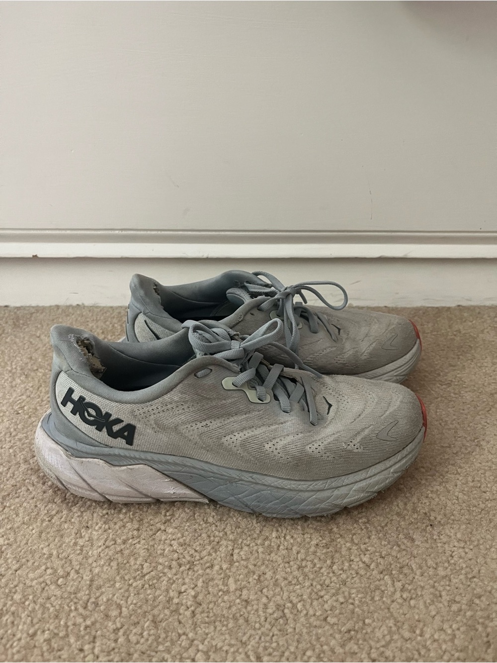 Hoka Women’s light blue running shoes